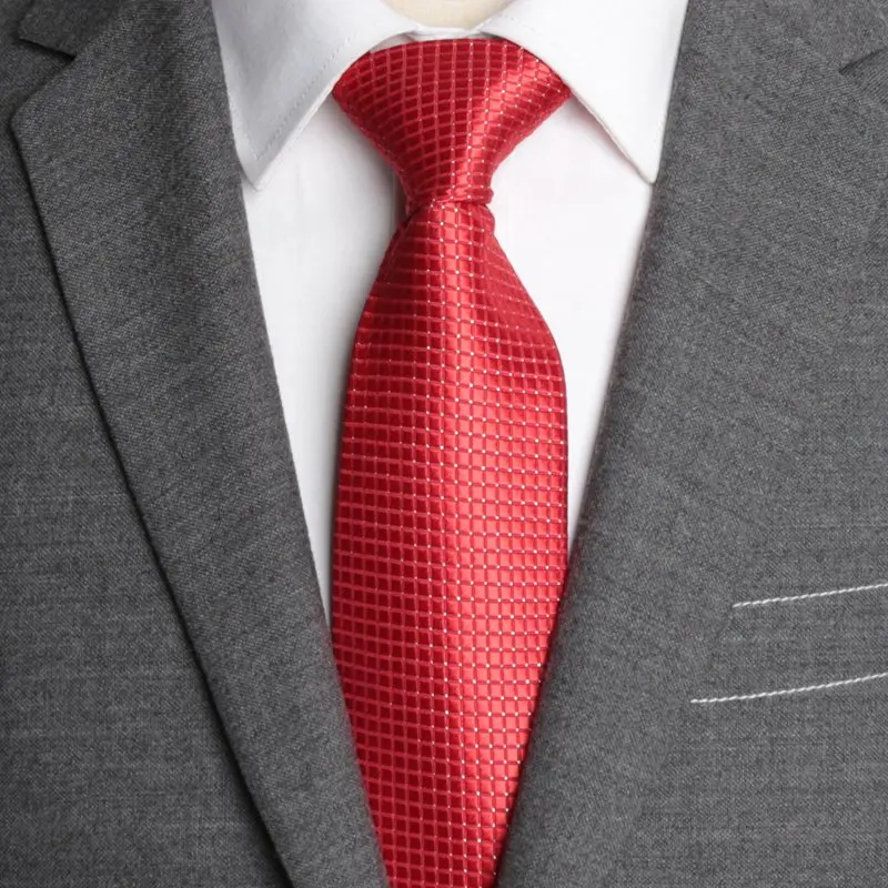 Мужские Галстуки формальный классический держател жаккардовый тканый полиэстер мужской галстук-бабочка Модная рубашка 8 см Цельный Галстук для свадьбы - Цвет: Красный