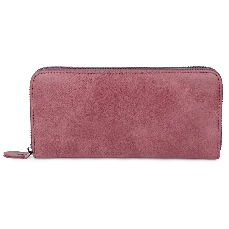 

Carteira Feminina Cowhide Leather Women Zipper Purse Guaranteed New Arrivals Long Genuine Oil Wax Leather Vintage Women Wallets