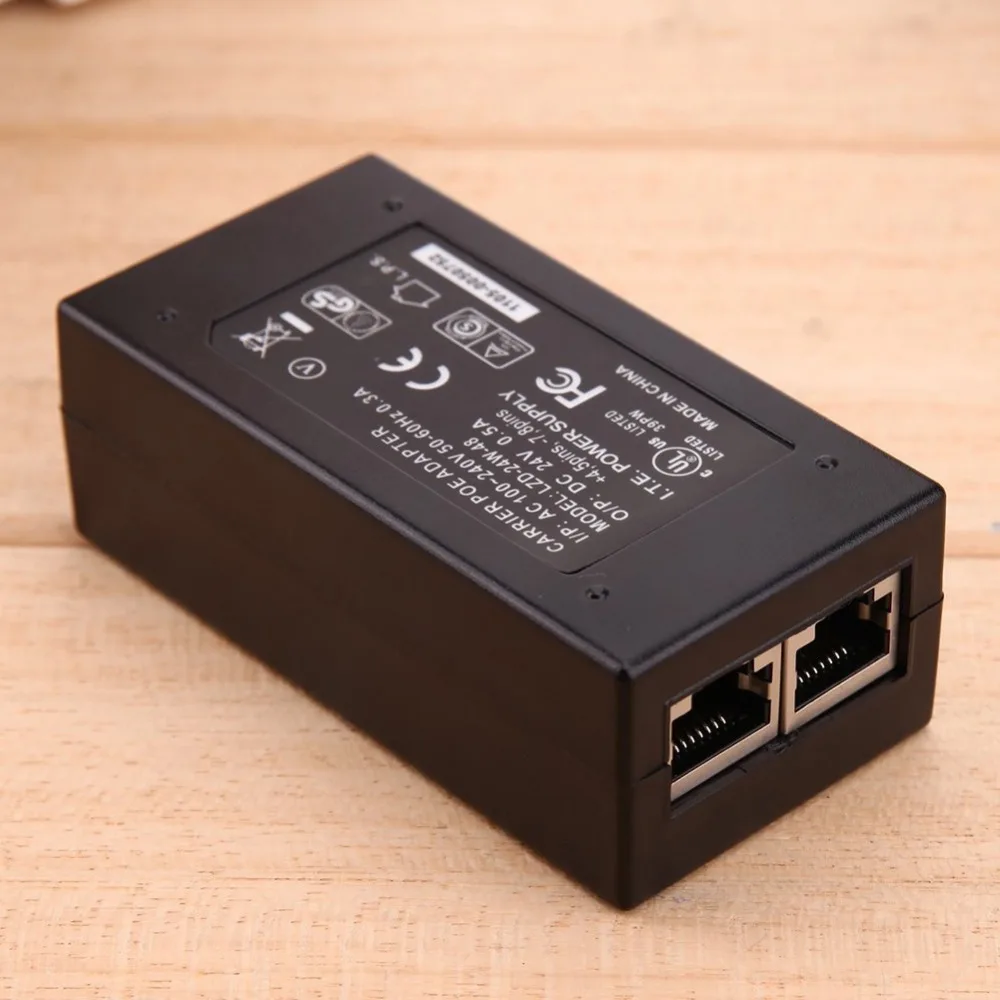 ALLOET POE адаптер питания 24 В 0.5A 24 Вт Настольный POE инжектор питания Ethernet адаптер видеонаблюдения CCTV POE коммутатор Ethernet адаптер
