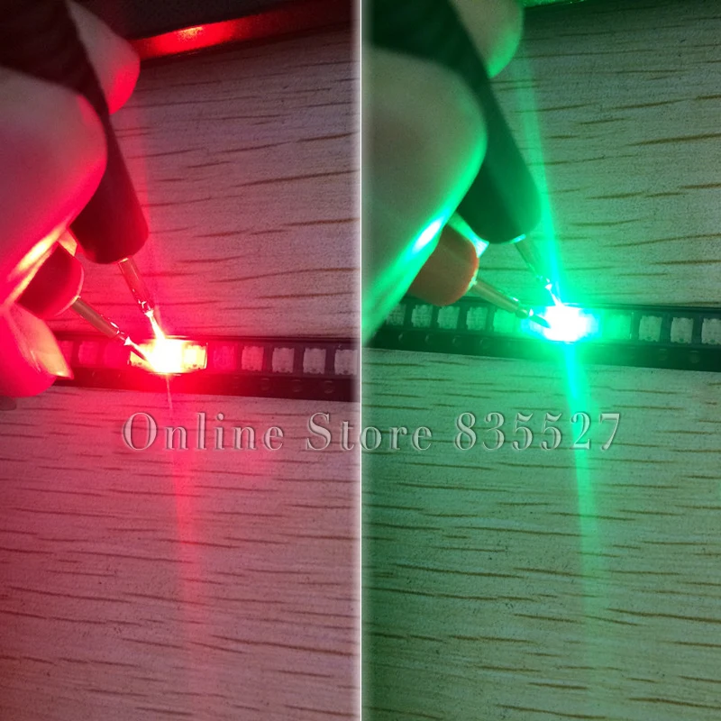 

1000pcs/lot lamp beads 1206 3227 1210 4 pin feet red + emerald green two-color double colour light-emitting diode SMD LED s