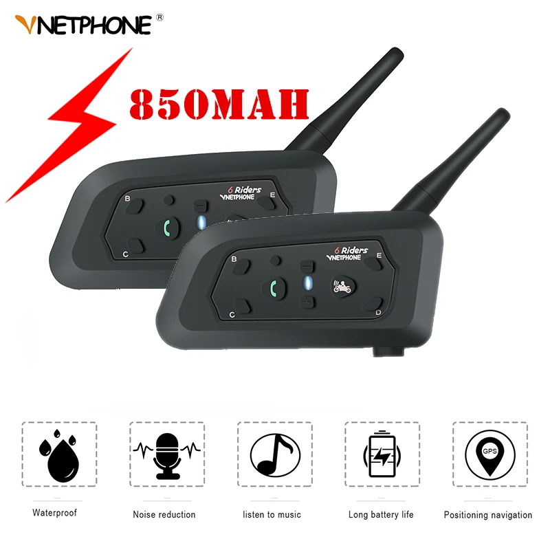 VNETPHONE V6 Intercom 850mAh 1,2 km Bluetooth KTM Motorrad Sprech Headset Helm Lautsprecher Dual-Pack VNETPHONE V6 Intercom 850mAh 1,2 km Bluetooth KTM Motorrad Sprech Headset Helm Lautsprecher Dual-Pack