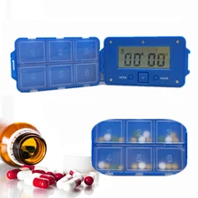 Ежедневный 6 раз таблеток коробочка для медицинских целей таблетка кейс Органайзер светодиодный таймер напоминание хранение таблеток диспенсер будильник таблетки контейнер