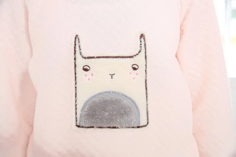 thick cotton winter pajamas sets pullover (3)