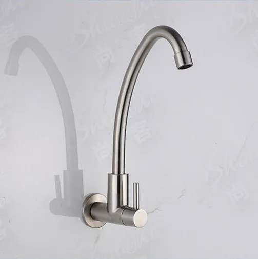 Free Shipping torneira para cozinha 2016 design nickel brushed single cold Stainless steel wall faucet kitchen