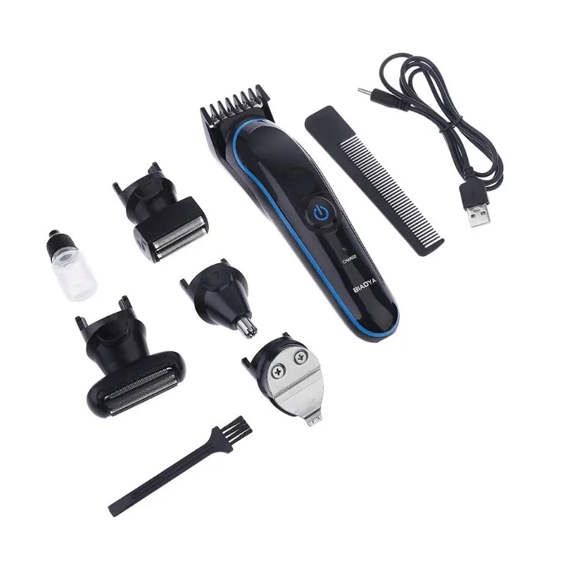 

USB 5 in 1 Multifunction Hair Trimmer Titanium Hair Clipper Electric Shaver Beard Trimmer Shaving Machine Cutting Styling Tools