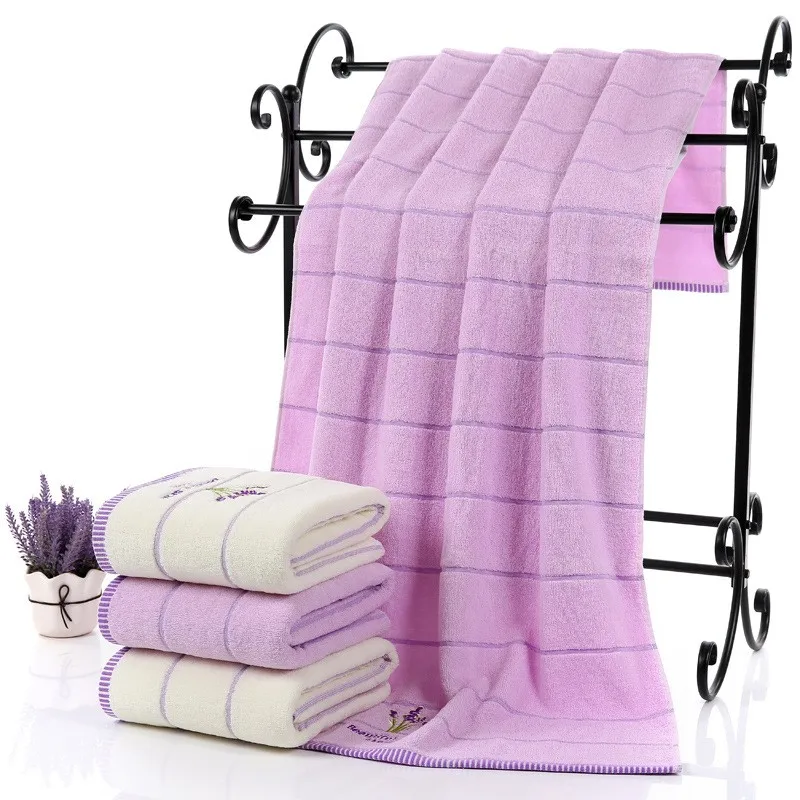 Lavender Fabric Bath Towels Set For Adults and Children Face Towel Bathroom 1PC 2PCs