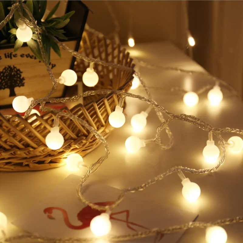 Водонепроницаемый светодиодный светильник-гирлянда с шариками s 10 м 50/80 светодиодный s ac220в ЕС штекер праздничный светильник ing сказочная гирлянда открытый Рождественский вечерние светильник-гирлянда
