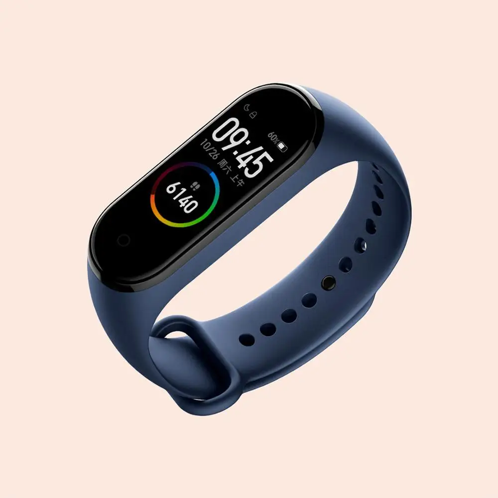 Оригинальный ремешок на запястье Xiaomi Mi Band 4 NFC из ТПУ Черный Синий Оранжевый винно