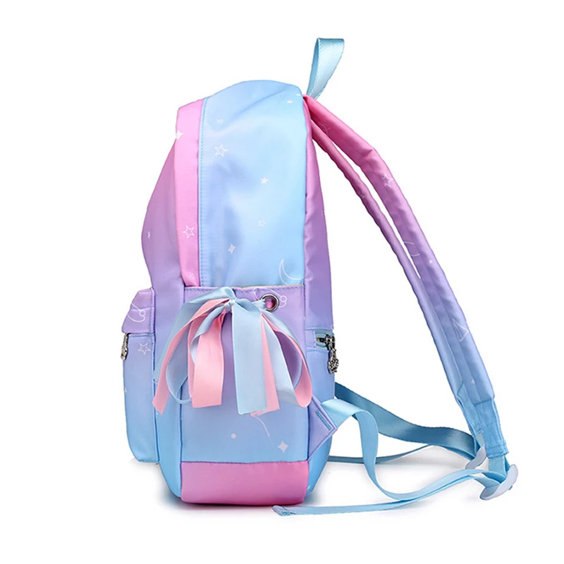 2018 nuevo estilo Preppy cinta mochila corona bordado gradiente escuela Mochilas para niñas adolescentes mochila escolar mochila femenina