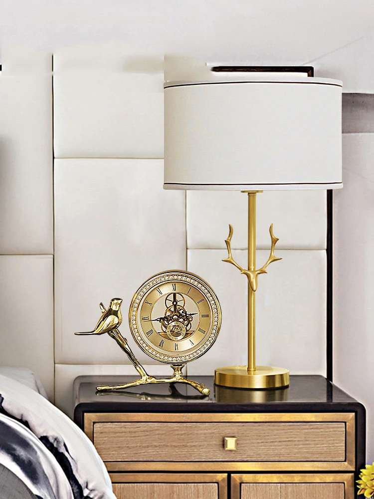  European Light Luxury Clock Ornaments Livingroom Bedroom Desktop Figurines Crafts Office Table Cloc - 33053611655