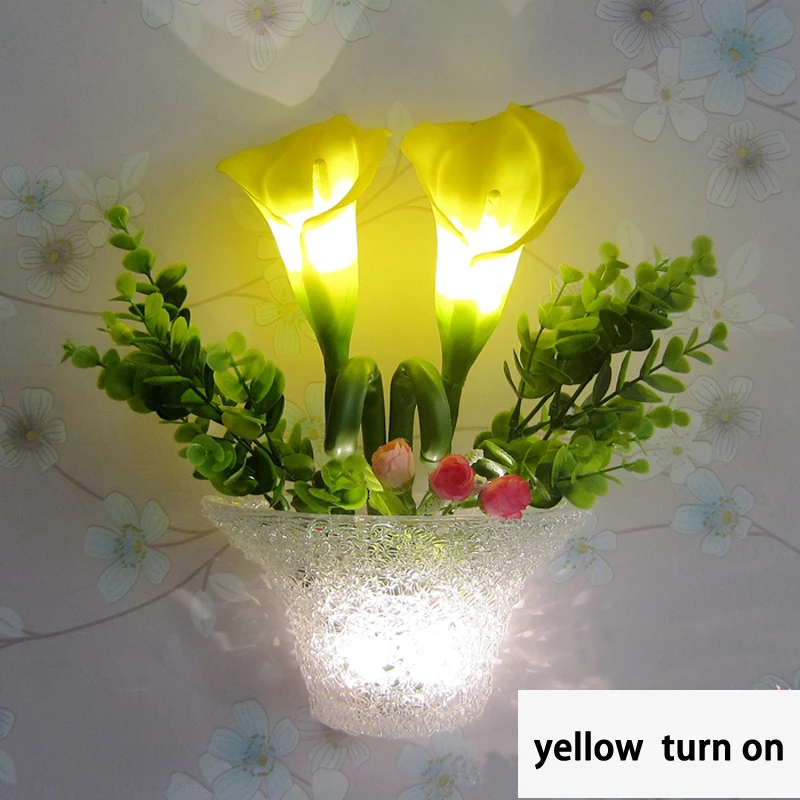 

Christmas decorations for home free shipping lovely flower pot LED wall light with switch staircase corridor balcony wall lamp