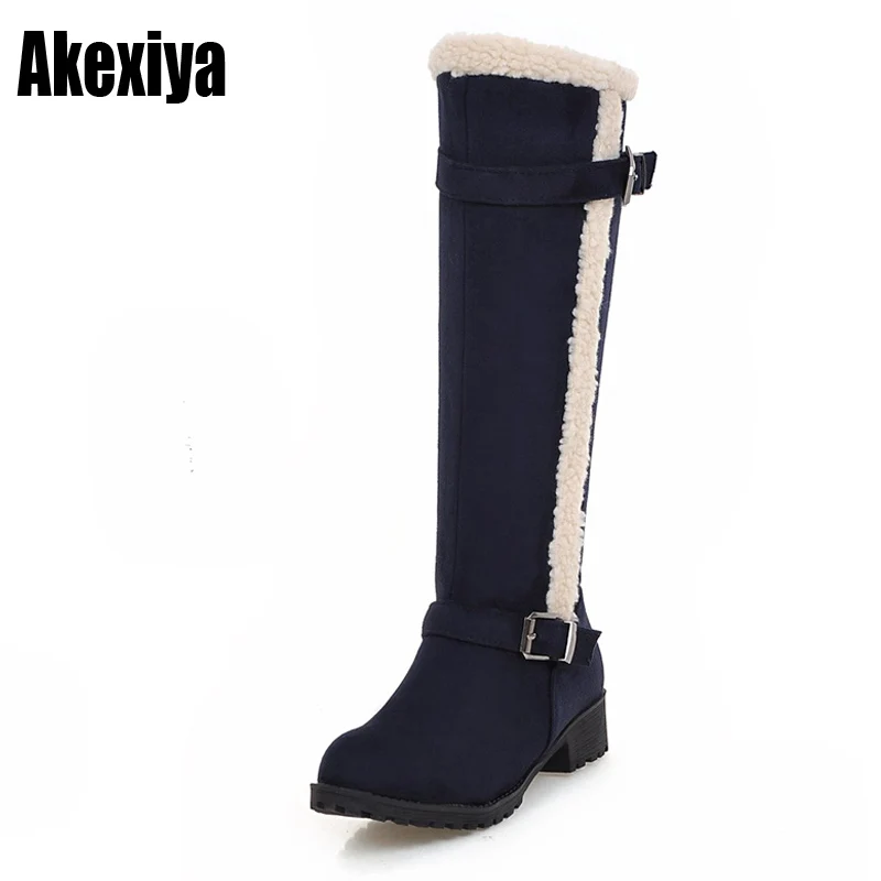 

2019 women high boots Snow boots knee Woman winter boots fashion warm long boots zipper block heel size 34-43 y860