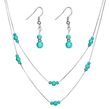 

Acrylic Beads Jewelry Sets Bohemia Necklaces Dangle Earrings Women Fashion Statement Multilayer Necklace New Jewelry Set