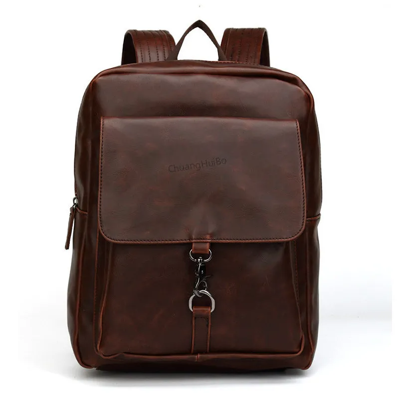 YGDB Women Men PU Leather Backpack Casual Travel School Satchel Rucksack Vintage Teenagers Book Bags Daypack
