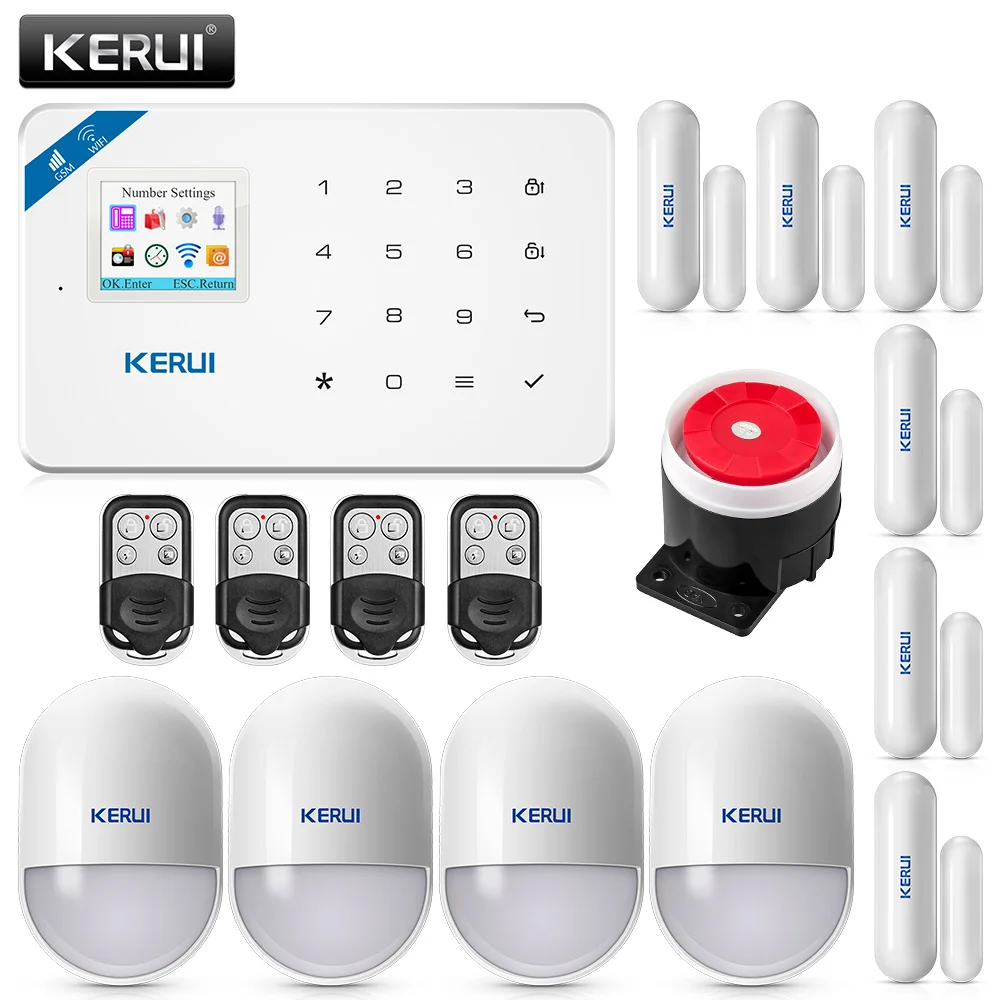 2017 Kerui W18 Wireless Wifi GSM IOS Android APP Control LCD GSM SMS Burglar Alarm System