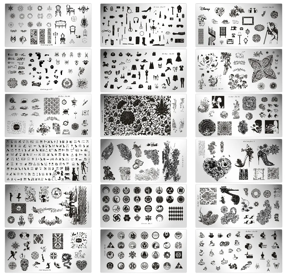 

1pc Multi-designs Nail Stamping Template Plates Flowers Animal Image Rectangle Nail Art Stamp Plate Manicure Stencils Tools MLO