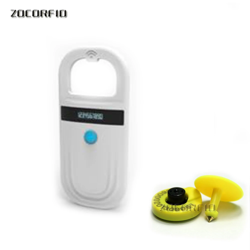  Store max 128 records ISO11784/11785 134.2KHz FDX-B Pet RFID Chip Reader OLED Display ID64 Portable