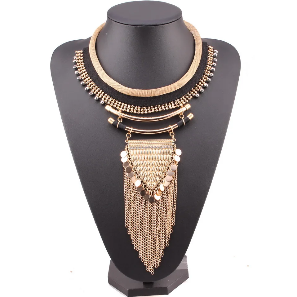

Big Chunky Chain Pendant Statement Gold Color Alloy Tassel Necklace for Ladies Jewelry 2019 Brand New Design Fashion Necklace
