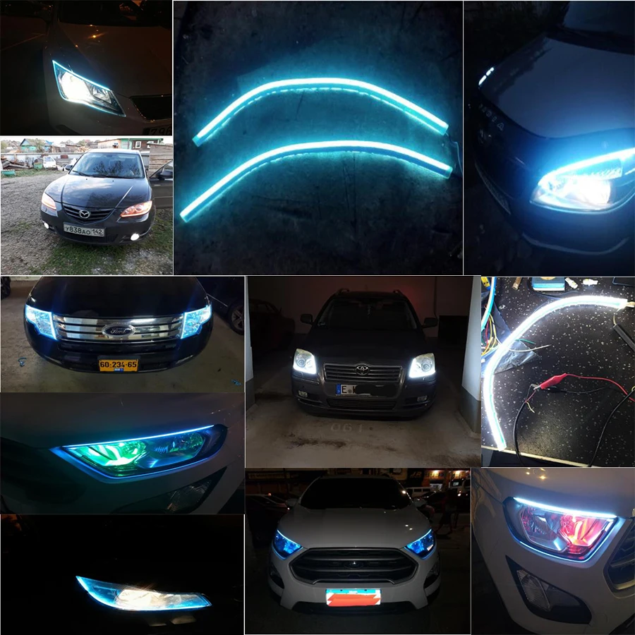 YzzYzz 2 шт. ультратонкие лампы указателя поворота для авто автомобилей DRL