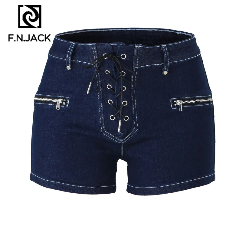 F.N.JACK 2019 Womens Jeans Tassel Pants Women's Skinny Shorts Ripped for Woman Vintage Denim Female |