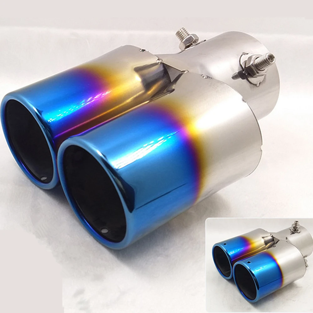 Chrome Stainless Steel Round Car Exhaust Muffler Tail Pipe Tip Universal 1PCS