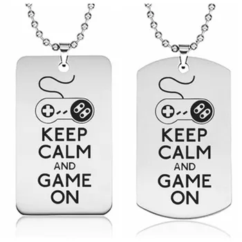 

European and American hot new accessories KEEP CALM stainless steel game button necklace female jewelry