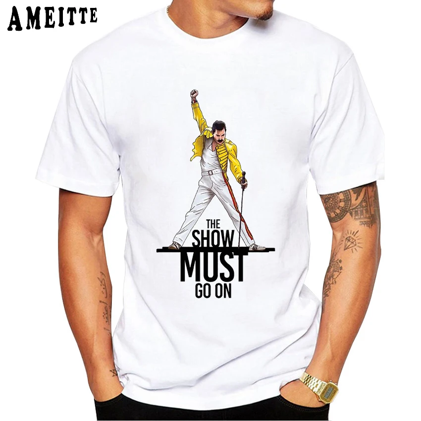 Футболка Freddie Mercury The queen Band Art Мужская Хип Хоп Ретро Рок хипстерская футболка