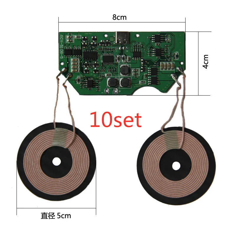 10Set/lot Double charge fast wireless charger module launch base PCBA board coil universal QI import ST program | Электроника