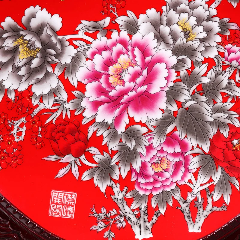 10 дюймовый керамический фарфор Jingdezhen ремесла китайский пион цветок декоративные
