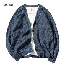 Однотонный Повседневный свитер, мужской кардиган осенне-зимний Рождественский свитер мужской вязаный свитер мужской v-образный вырез high высокое качество