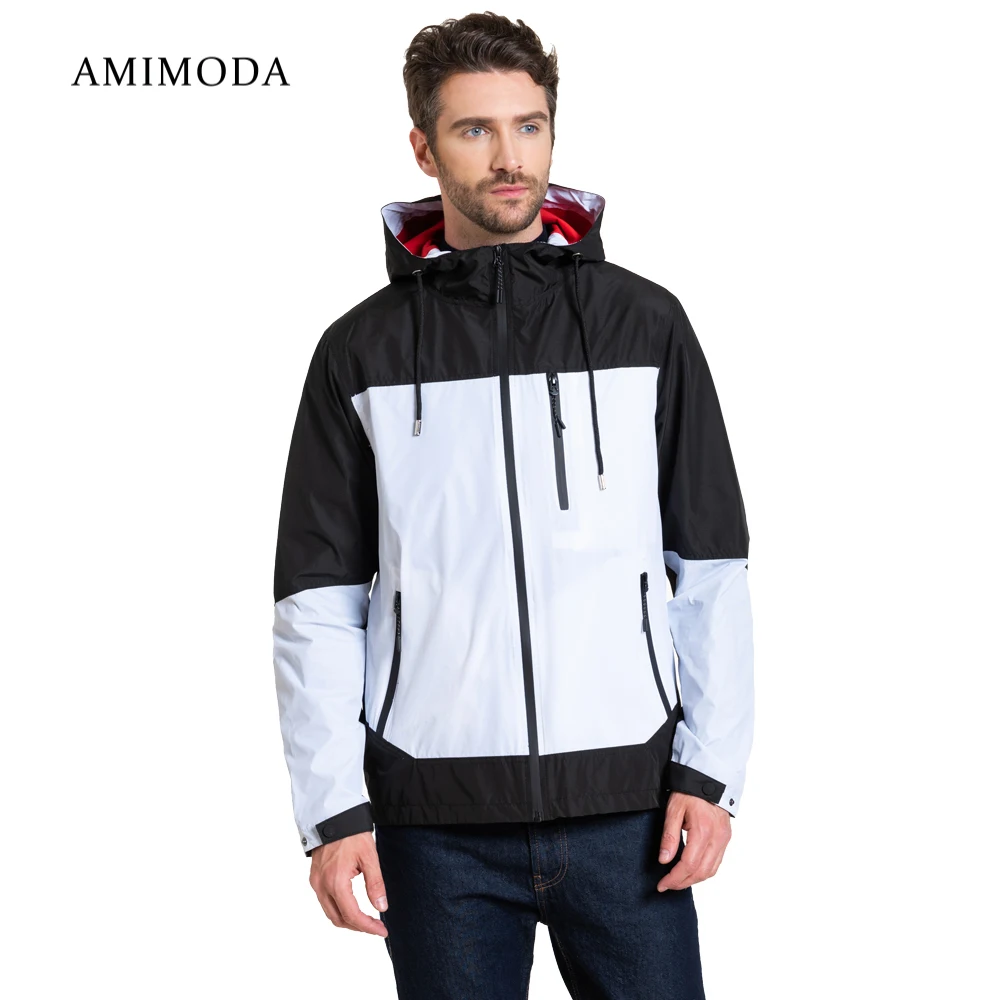 Ветровка мужская Amimoda 10023-0199 черный-белый | Мужская одежда