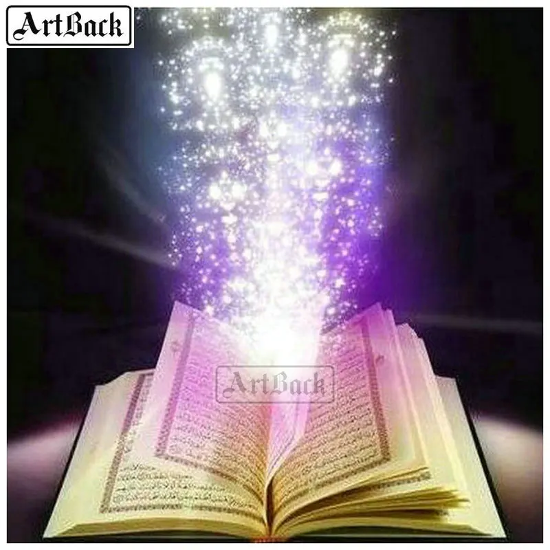 

5d Diamond Painting Book Islam Full Square Rhinestone Diamond Embroidery Muslim New Arrival 3d Round Wall Sticker Ramadan Gift