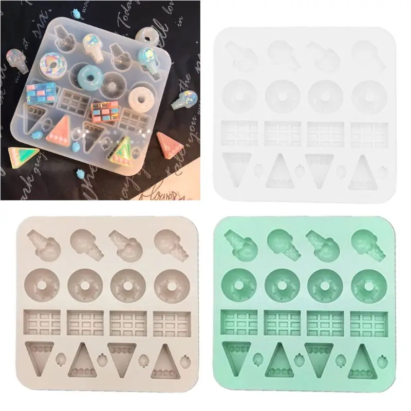 

1pc Simulated Food Doughnut Mold Resin Casting Pendant Earrings DIY Jewelry Tools random color