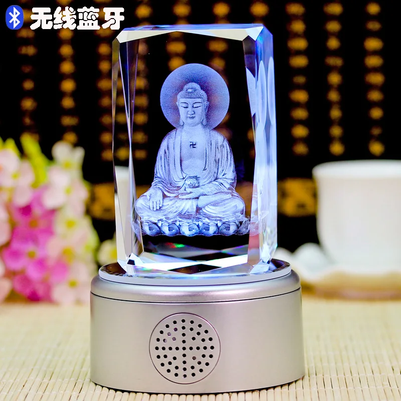 Sakyamuni Будда K9 кристалл лазер 3D внутренняя статуя скульптура межгравированные