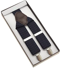 Мужские 3 зажимы Подвески жаккардовые подтяжки