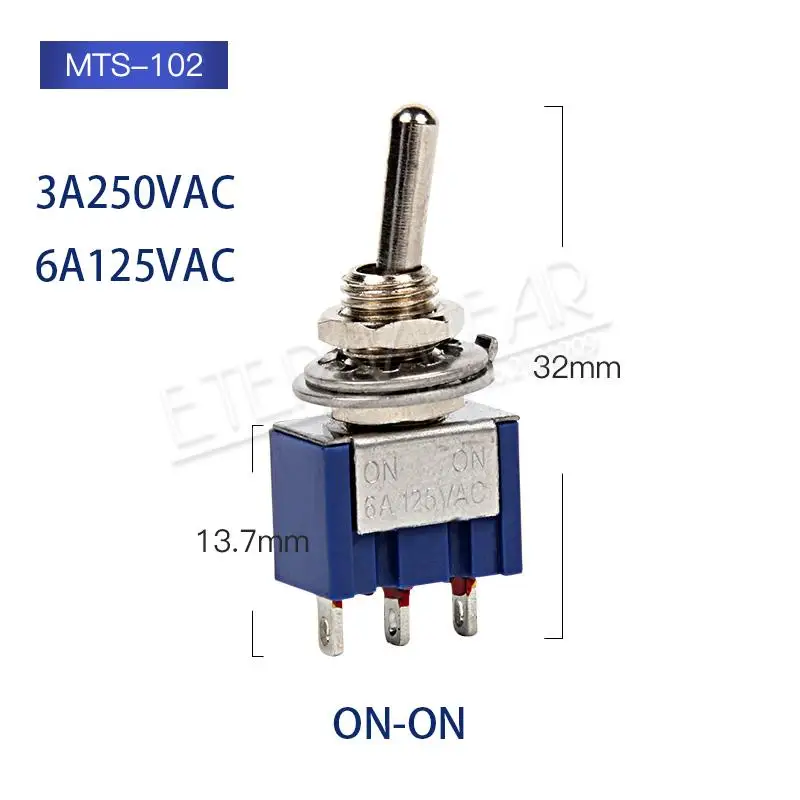 MTS-203 тумблер 3A 250V 6A 125V AC мини 6PIN вкл.-ВЫКЛ.-ВКЛ.-вкл - Цвет: MTS-102