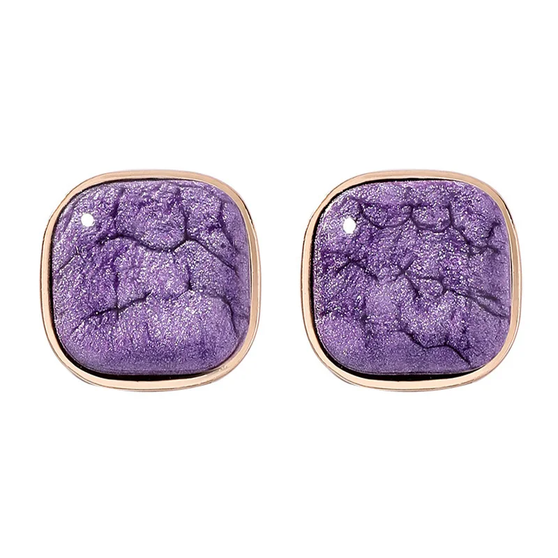 Retro Women Earrings Geometric Square Earring Stud Temperament Stone Texture Pendientes Korean Earings Fashion Jewelry Girls (9)
