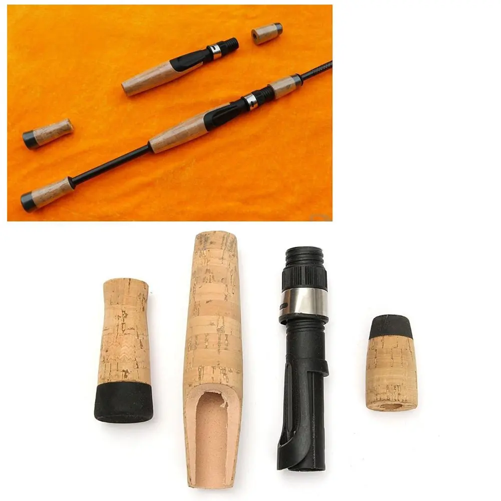 2-Set Cork Fishing Rod Handle Reel Seat Repair Composite Spinning Rod Grip Kit 