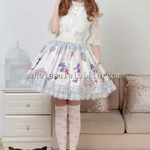 Прекрасный голубой кролик и Sweet Heart печати sk Лолита юбка