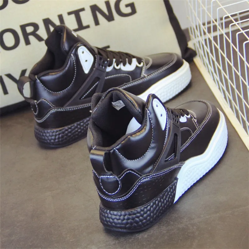 SWYIVY Fashion Shoes Casual Female High Top 2019 Spring Shoes Senakers Platform Chunky Woman Hided Wedge Heel Sneakers White 40