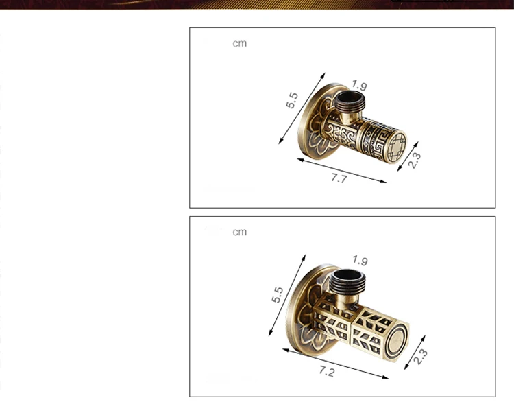 Golden Brass Antique Design Angle Valves