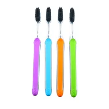 4 шт./упак. бамбукового древесного угля Зубная щётка Портативный зубная щетка для путешествий Nano Зубная щётка es Escova De Dente из зубные щетки с мягкой щетиной для жениха