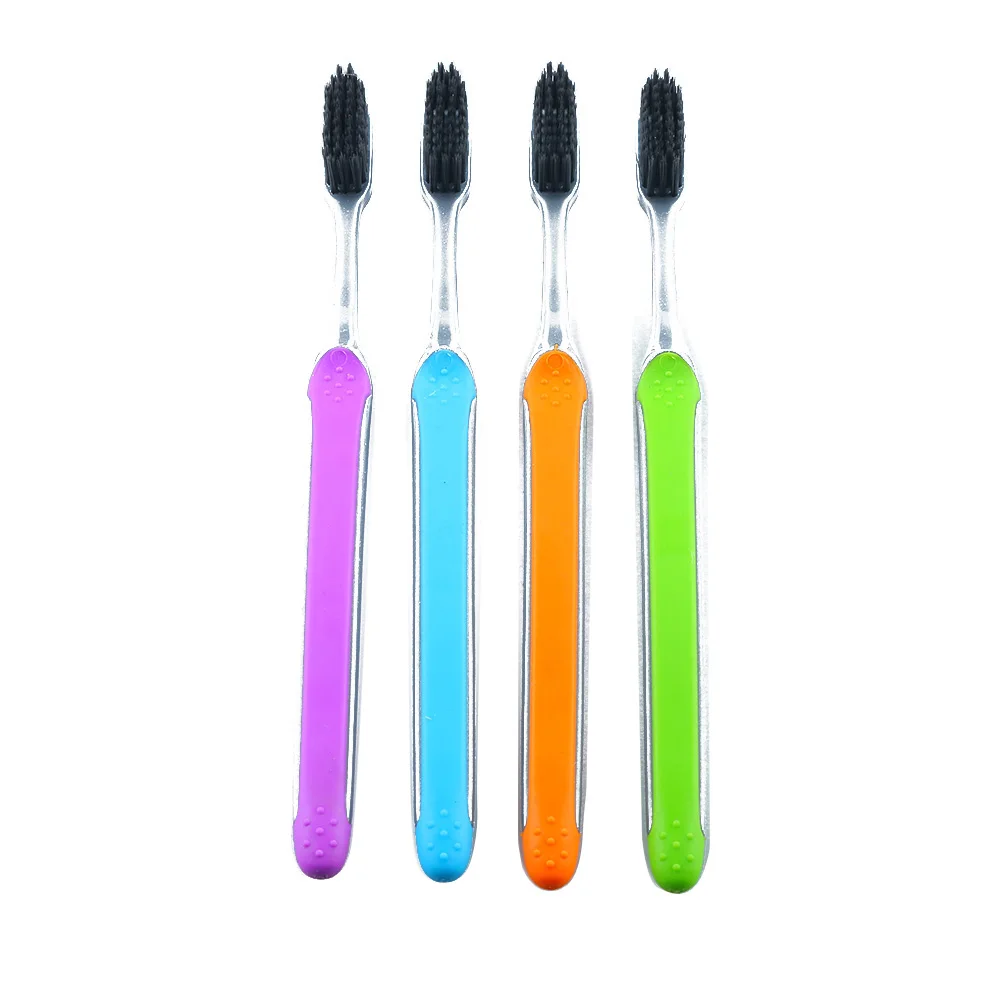 

4 Pcs/Set Bamboo Charcoal Toothbrush Portable Travel Tooth Brush Nano Toothbrushes Soft Medium Brushes Durable Health Care Oral