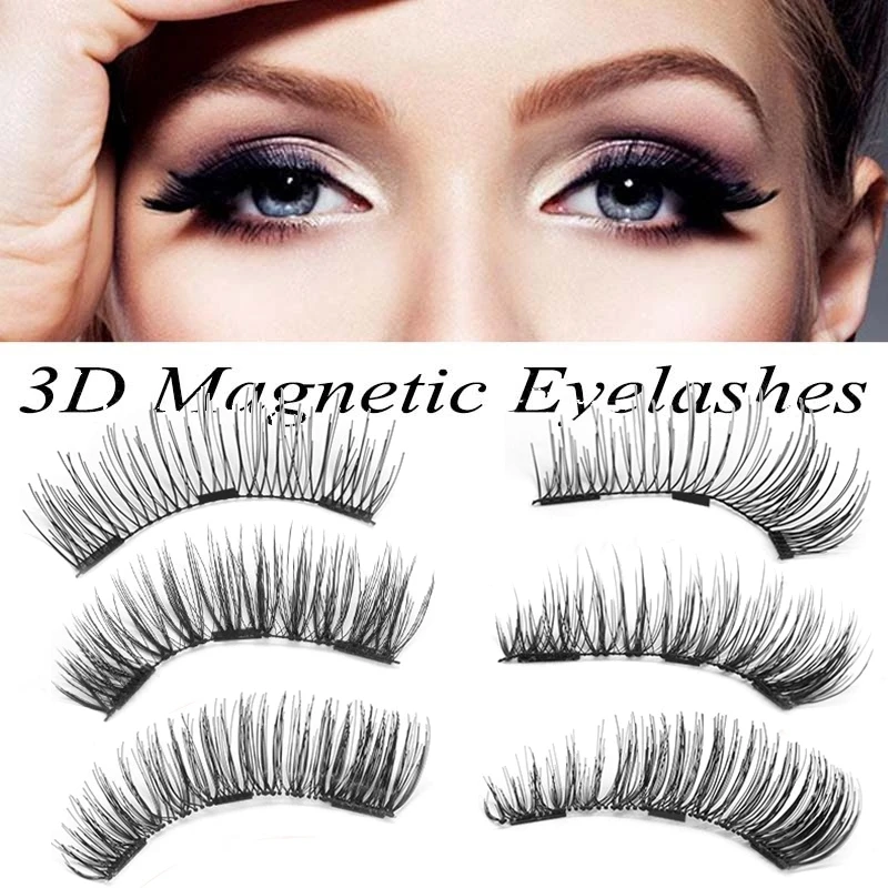 

3 Magnet 3D Magnetic False Eyelashes Natural Eye Lashes Handmade Lashes cilios Thicker Reusable Makeup Fake Eyelash Extension