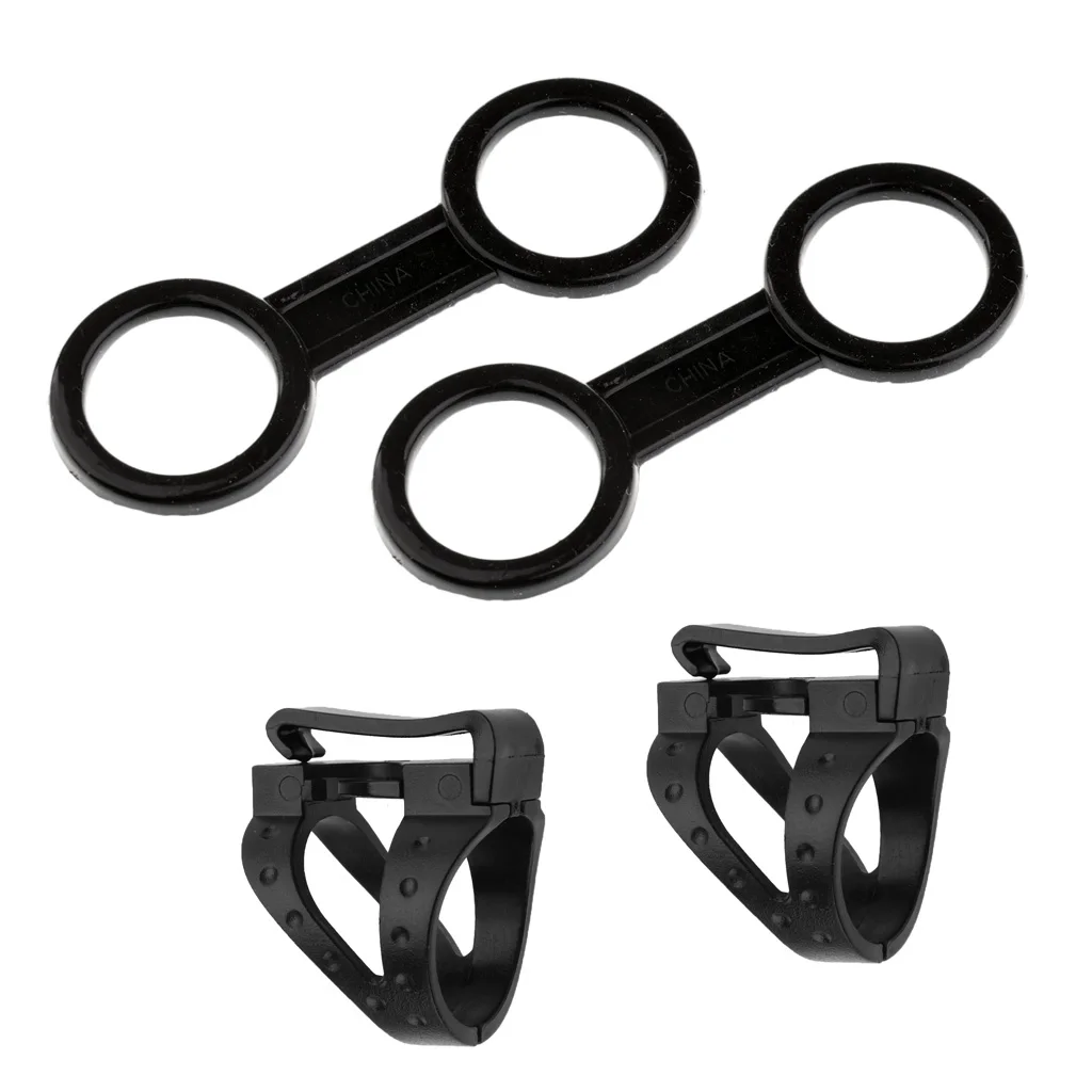 4Pcs Universal Scuba Diving Snorkeling Snorkel Mask Keeper Retainer - Plastic Clip Design & Silicone Dual Loop Style