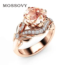 Mosovy Циркон инкрустированные с полой бабочкой розовое золото обручальные кольца для женщин Стразы с бантом обручальное кольцо для женщин ювелирные изделия