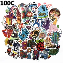 Наклейка на планшет, плоский ноутбук, мотоциклетный чемодан, водонепроницаемая наклейка на телефон, автомобиль, велосипед, декоративная наклейка, 100 шт./лот, смешанные виниловые наклейки