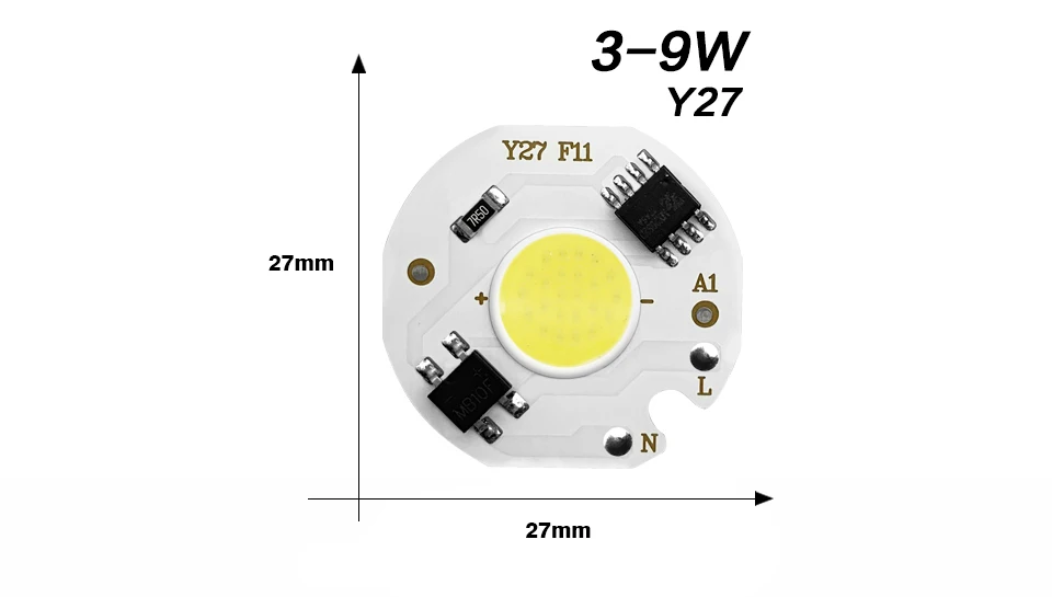 COB светодиодный светильник чип 220 В 10 Вт 50 Вт 20 Вт 30 Вт 3-9 Вт прямоугольный чип для точечный светильник светодиодный светильник прожектор Y27 Y32 не нужен драйвер DIY