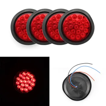 

TAIHONGYU 4 x 135MM Red 19 LED 24V Brake Turn Signal Tail light for Trunk Trailer Round Warterproof
