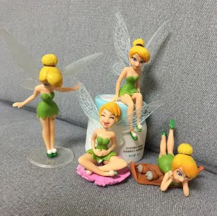 4 шт./компл. Tinkerbell сказочные фигурки игрушки «Динь-Динь» ПВХ фигурки Куклы Свадебные украшения 5~ 10 см станет желанным подарком для друзей - Цвет: as picture